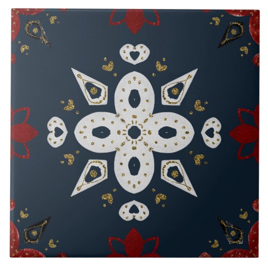 Christmas Folk Nordic Art タイル (正面)