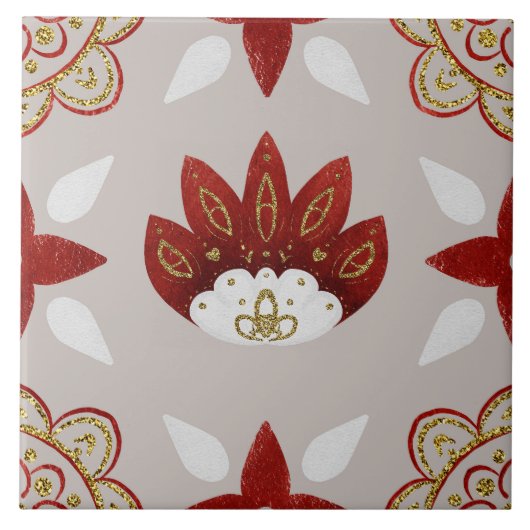 Christmas Folk Nordic Art タイル (正面)