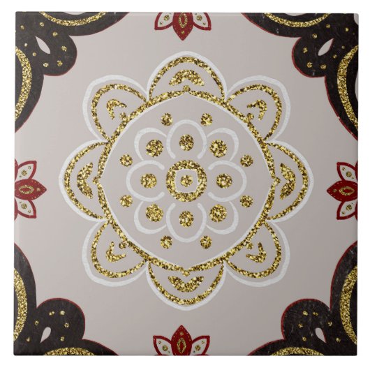 Christmas Folk Nordic Art タイル (正面)