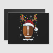 Christmas Football Ball Lights Funny Boys Men Spor マグネット招待状 (正面/裏面)