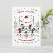 Christmas football Ball Santa Hat Greeting Cards シーズンカード (スタンド正面)