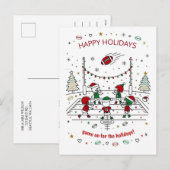 Christmas football Ball Santa Hat Greeting Cards シーズンポストカード (正面/裏面)