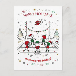 Christmas football Ball Santa Hat Greeting Cards シーズンポストカード
