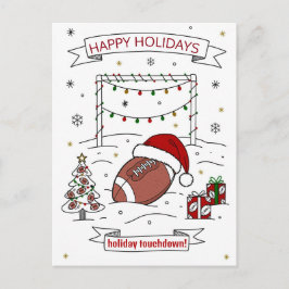 Christmas football Ball Santa Hat Greeting Cards シーズンポストカード