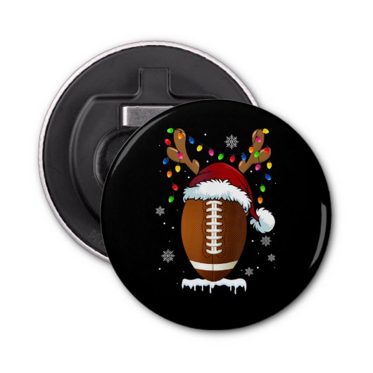Christmas Football Ball Santa Lights Funny Boys Me 栓抜き (正面)
