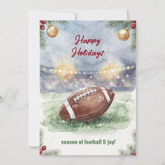 Christmas Football Holiday Greeting Cards シーズンカード (正面)