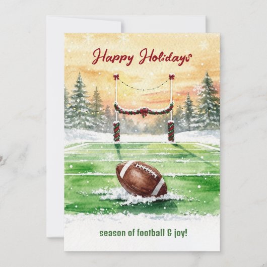 Christmas Football Holiday Greeting Cards シーズンカード (正面)