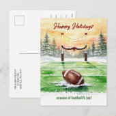 Christmas Football Holiday Greeting Cards シーズンポストカード (正面/裏面)