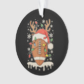 Christmas Football Santa Hat Reindeer Xmas Lights オーナメント (正面)