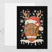 Christmas Football Santa Hat Reindeer Xmas Lights シーズンカード (正面/裏面)