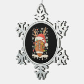 Christmas Football Santa Hat Reindeer Xmas Lights スノーフレークピューターオーナメント (右)