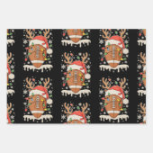 Christmas Football Santa Hat Reindeer Xmas Lights ラッピングペーパーシート (正面)