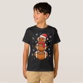 Christmas Football Snowman Santa Hat Funny Xmas Fo Tシャツ (正面フル)