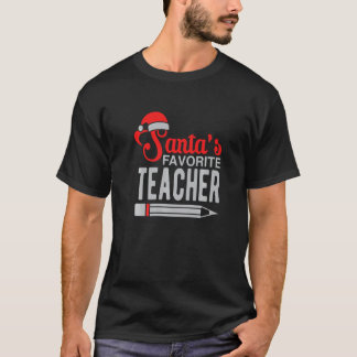 Christmas For Xmas Day Santa's Favorite Teacher  1 Tシャツ