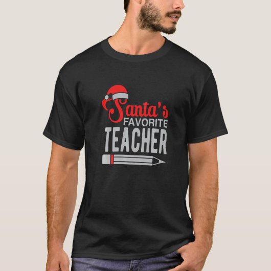 Christmas For Xmas Day Santa's Favorite Teacher  1 Tシャツ (正面)