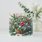 Christmas Forest Nature Berries Basket  シーズンカード (スタンド正面)