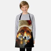 Christmas fox エプロン (着用した状態)