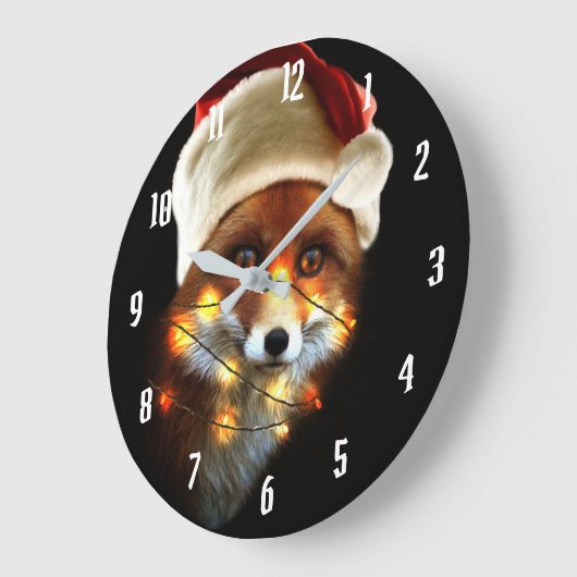Christmas fox ラージ壁時計 (傾斜)