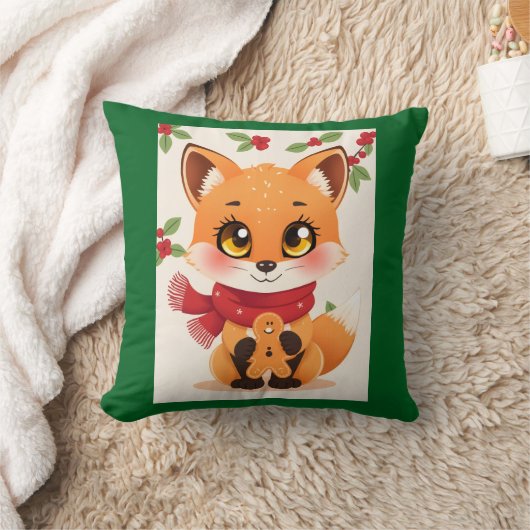Christmas Fox decor クッション (ブランケット)