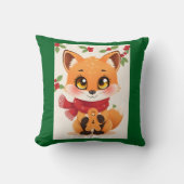 Christmas Fox decor クッション (正面)