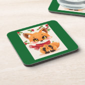 Christmas Fox decor コースター (左側)