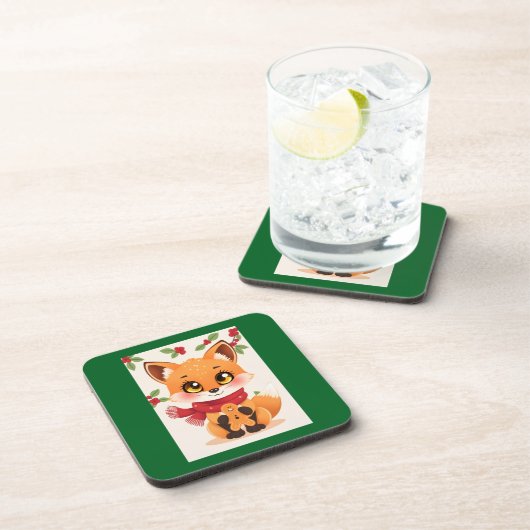 Christmas Fox decor コースター (右側)