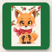 Christmas Fox decor コースター (正面)
