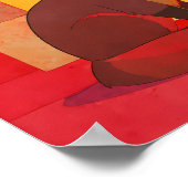 Christmas Fox Flat Color Tapestry Design ポスター (角)