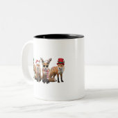 Christmas Fox Lovers Family Animal Xmas Holiday ツートーンマグカップ (正面左)