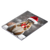 Christmas Fox Squirrel with a Santa Hat ノートブック (左側)