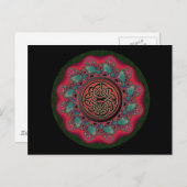 Christmas Fractal Black Metal Celtic Knot Postcard シーズンポストカード (正面/裏面)