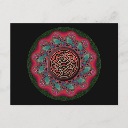 Christmas Fractal Black Metal Celtic Knot Postcard シーズンポストカード (正面)