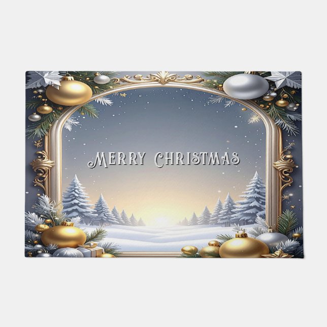 Christmas Frame Holiday Doormat ドアマット (正面)
