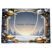 Christmas Frame Holiday Gift Bag ラージペーパーバッグ (正面)
