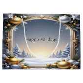 Christmas Frame Holiday Gift Bag ラージペーパーバッグ (裏面)