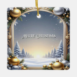 Christmas Frame Holiday Ornament セラミックオーナメント
