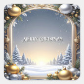 Christmas Frame Holiday Sticker スクエアシール (正面)