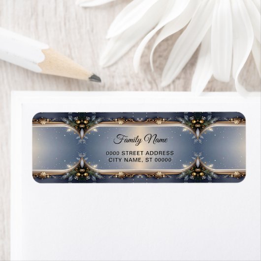Christmas Frame Return Address Label ラベル (インサイチュ)