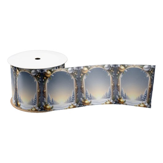 Christmas Frame Satin Ribbon サテンリボン (リール)