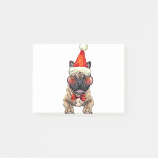 Christmas French bulldog ポストイット (正面)