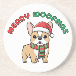 Christmas French Bulldog Coaster: Merry Woofmas コースター
