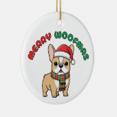 Christmas French Bulldog Ornament: Merry Woofmas セラミックオーナメント (右)