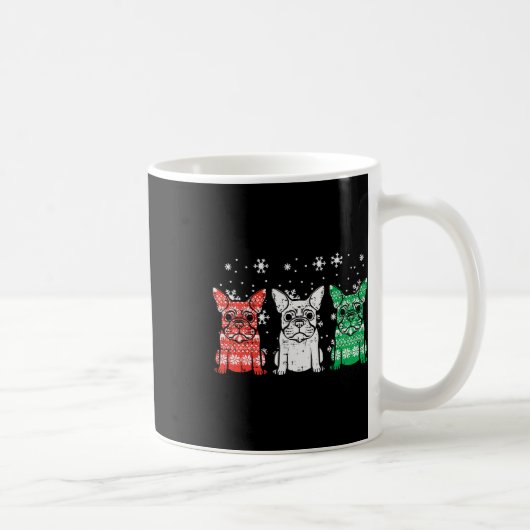Christmas French Bulldogs Xmas Frenchie Dog Men Wo コーヒーマグカップ (右)