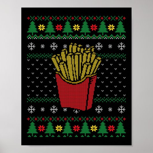 Christmas French Fries Ugly Sweater  ポスター (正面)