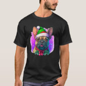 Christmas Frenchie Dog with Purple (C) Tシャツ (正面)