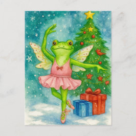 Christmas Frog Ballerina Postcard シーズンポストカード