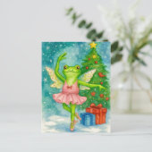 Christmas Frog Ballerina Postcard シーズンポストカード (スタンド正面)