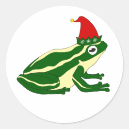 Christmas Frog Stickers ラウンドシール