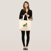 Christmas Frog Tote Bag ラージトートバッグ (正面(モデル))
