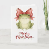Christmas Frog with Festive Bow Card カード (正面)